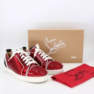 Christian Louboutin Red Spiked Sneakers